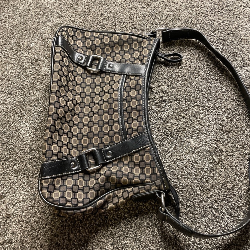 Nine West Multi Pattern Multi Pocket Buckled Purs… - image 1